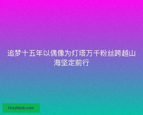 追梦十五年以偶像为灯塔万千粉丝跨越山海坚定前行